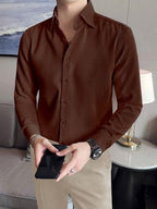 Greciilooks MenS Formal Button Down Shirt  Slim Fit Office Wear ShirtS For Men | Textured Long Sleeve Cotton Blend | Business