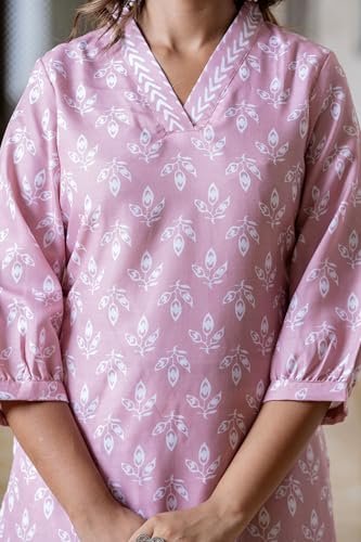 LookMark Womens Latest Printed Cotton Blend Straight Kurta and Afghani Pant Set Perfect for Casual and Office Wear (AZ-LM-P1-KS