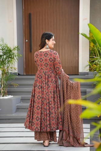 Wedani Brown Rayon Kurta Set for Women
