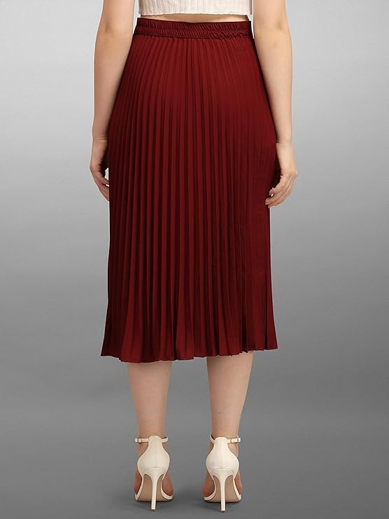 Kzully | Chic Midi Skirts Elegant Ensembles For Women & Girls Maroon
