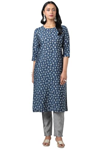 Soch Women Rayon Floral Print Kurta Set with Faux Mirror