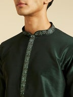 Diwas By Manyavar MenS Art Silk Embroidered Solid Kurta