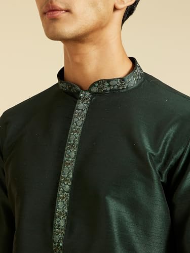 Diwas By Manyavar MenS Art Silk Embroidered Solid Kurta