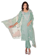 Womanista WomenS Cotton Embroidered Kurta Set (Kurtaset_1135B_Sea Green
