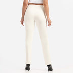 BlissClub Women Ultimate High Rise Straight Pants|Pintuck Design|No-Dig Waistband|Trousers for Women|2 Zippered Pockets
