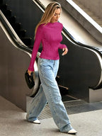 Greciilooks Regular Fit Women Top (Gl-W2056_White&Pink
