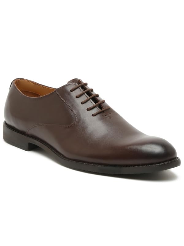 TEAKWOOD LEATHERS Men Solid Genuine Leather Formal Oxfords Shoes, Leather Lace Up Shoes for Men | Brown 10