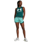 Under Armour Women's Play Up Twist 3.0 Shorts, (482) Radial Turquoise/Hydro Teal/White, X-Small