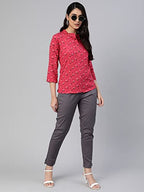 Lyra 430 Pure Rayon Woven Tunic For Women Red