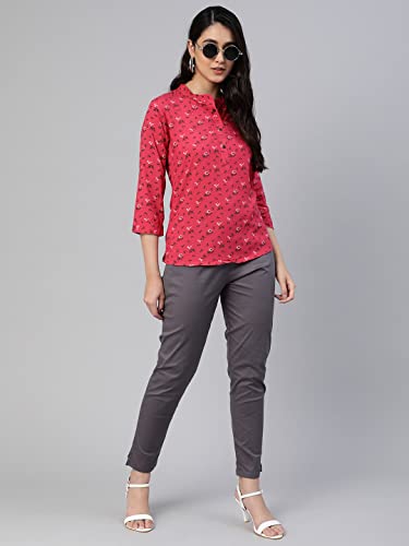 Lyra 430 Pure Rayon Woven Tunic For Women Red