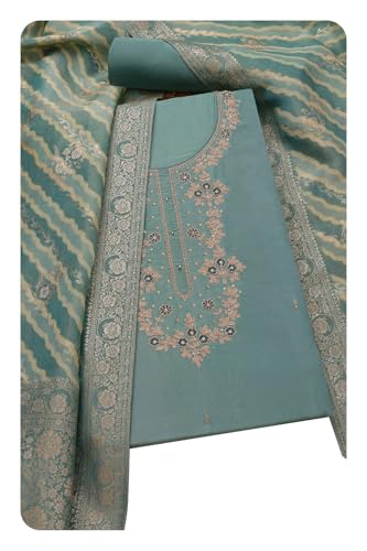 Soch Women Tissue Embroidered Unstitch Dress Material with Zari