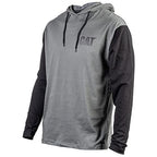 Caterpillar mens Upf Hooded Banner L/S Tee Shirt, Dark Shadow - Black, X-Large US