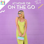 Caboodles Pretty in Petite Makeup Box, Two-Tone Purple Sparkle on Pink Sparkle, Hard Plastic Organizer Box, 2 Swivel Trays, Fash