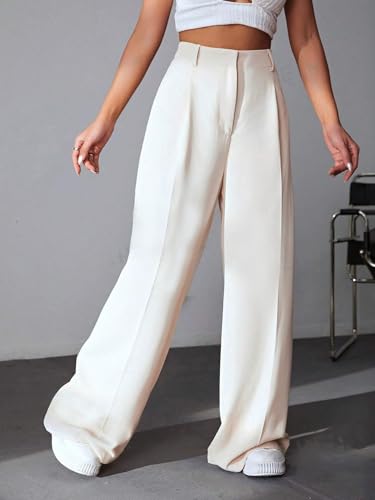 Greciilooks High Waist Trousers For Women  Flared Korean Style Formal Pants | Elegant Workwear For Office, College & Events Crea