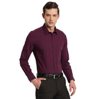 Turtle Men 100% Cotton Purple Solid Regular Fit Formal Shirt