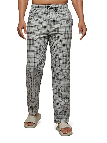 Xyxx MenS Super Combed Cotton Checkered Checkmate Pyjamas [Pack Of 2] Elasticated Waist, Drawstring | Loungewear For Men In Gre