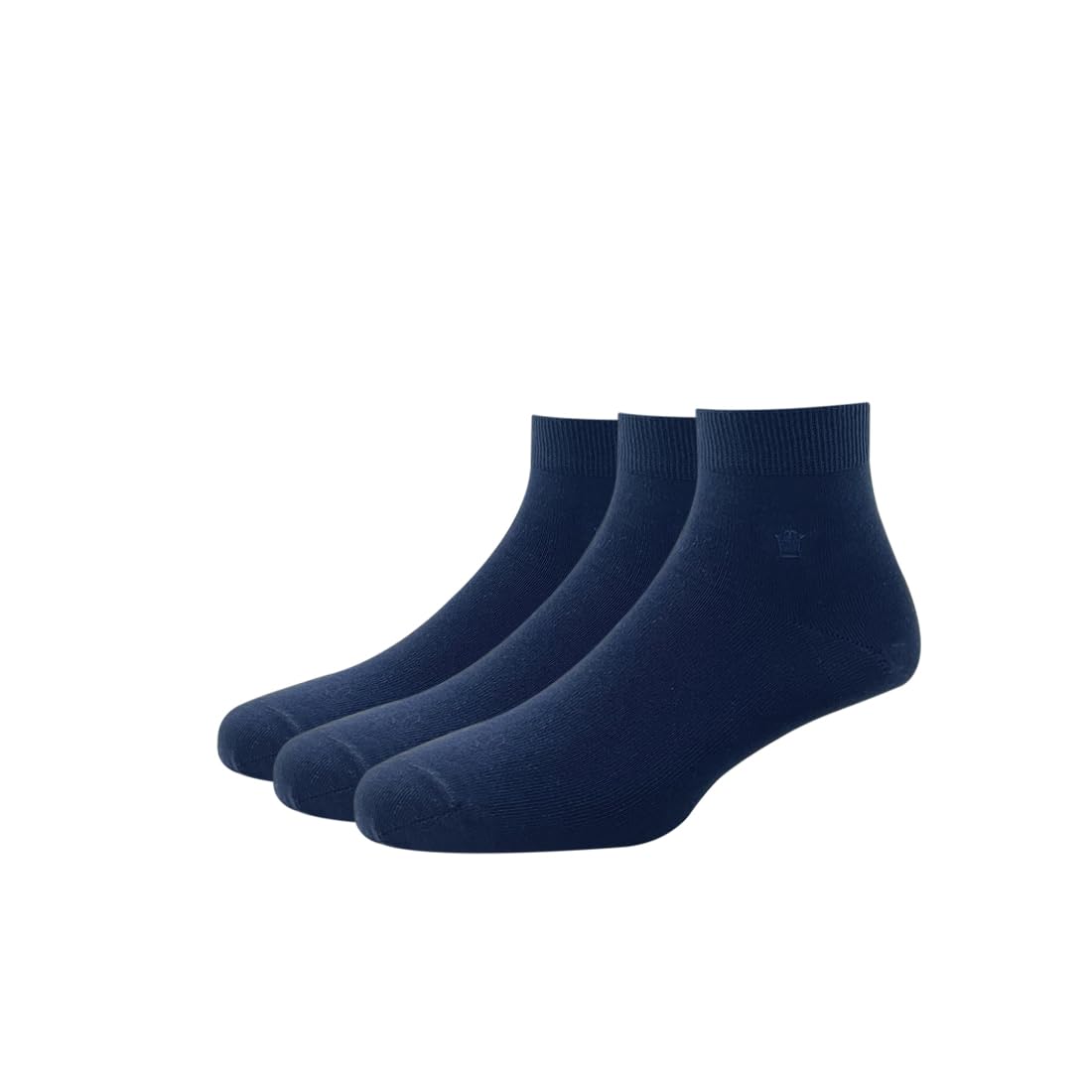 Louis Philippe Cotton Quarter Length MenS Plain Pattern Socks (Pack Of 3) - Navy