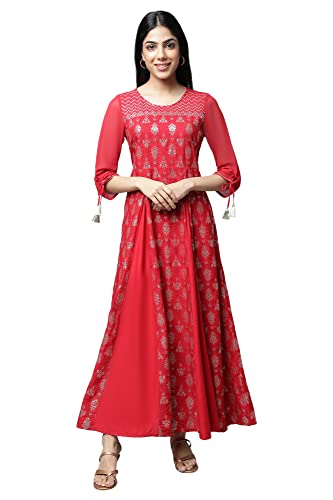 Aurelia Women'S Viscose Regular Ankle Length Dress & Tight (21Auas14383-503870_Red