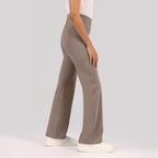BlissClub Ultimate Flare Pants for Women Above 55 ft Tall | Ribbed Waistband, 4 Pockets | High Waist Trousers and Formal Pants