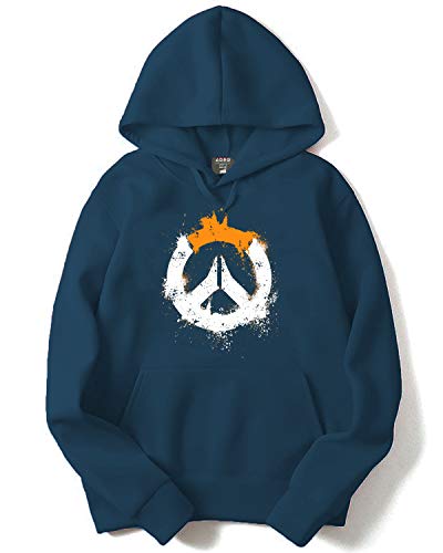 ADRO Men's Cotton Neck Hooded Sweatshirt (H21-M-PC-SB_Teal_XL)