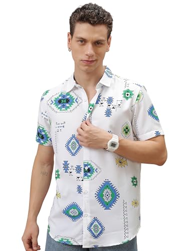 Ketch MenS Paisley Slim Fit Shirt (Khsh001616_White