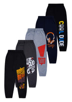 T2F Boys Cotton Regular Fit Printed Track Pants (Pack fo 5)