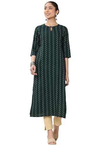Libas WomenS Viscose Rayon Straight Kurtas (29347O_Green_Xl)