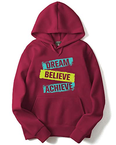 ADRO Men's Cotton Hooded Hoodie (H20-M-DBA-MR_Maroon_XL)