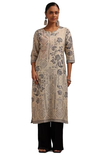 Soch Women Linen Floral Regular Fit Kurta (smua5ku0071
