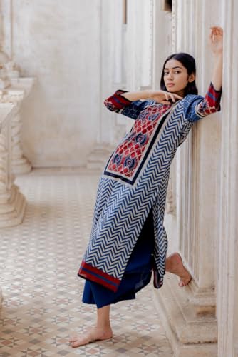 ANNI DESIGNER Women Vicose Rayon Regular Fit Printed Straight Kurta