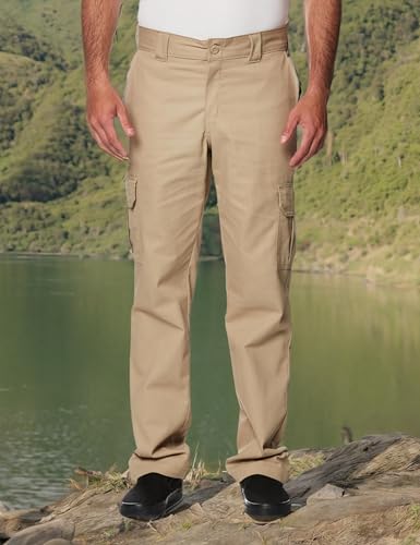 Dickies mens Regular Straight Stretch Twill Cargo work utility pants, Desert Sand, 34W x 30L US