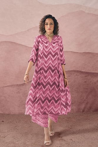 Toochki Dress For Women | Two Piece Dress For Women Long | Dress | Maxi Dress For Women | Dresses | Zig Zag Printed Dress | Cott