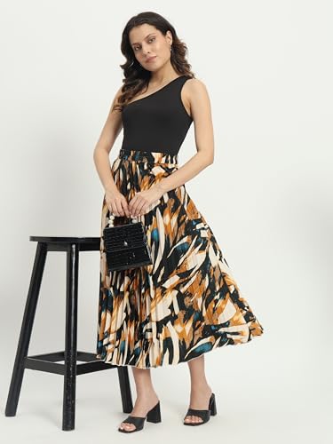 Kzully Crepe Western WomenS Skirts Yellow