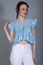 Leriya Fashion Womens Waffle Knit Tunic Cap Sleeve Button Down Tie Knot Henley Tops Loose Fitting Bat Wing Shirts Top (Small, Cr