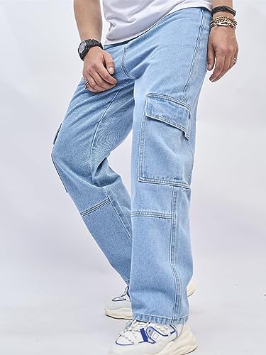 GRECIILOOKS Regular Cargo Pant Baggy Loose Fit | Cotton Jeans for Men