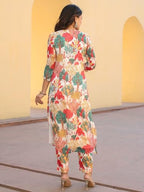 ANNI DESIGNER Womens Rayon Blend Straight Fit Printed Kurta with Pant (Samlok White_XXL_White_XX-Large)