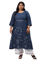 W For Woman Women'S Rayon Floral Regular Kurta (22Auw18087G-118625_Indigo