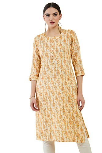 Soch Women Rayon Kurta with Block Printed Patterns