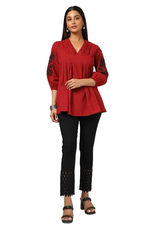 Soch Women Viscose Blend Embellished Pant with Work