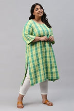 Aurelia Women'S Cotton Straight Fit Dobby Floral Yarn Dyed Kurta