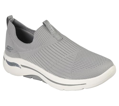 Skechers Women's Go Walk Arch Fit Iconic Sneaker, Grey, 9.5