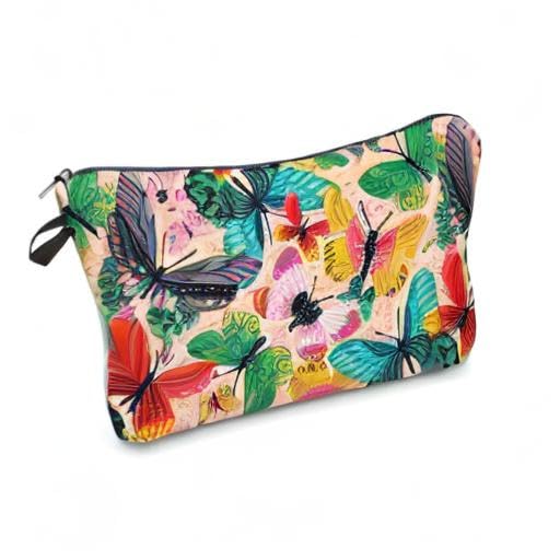 Cosmetic Bags for Women Small Colorful Butterfly Makeup Bag for Purse Travel Toiletry Bag Accessories Organizer Zipper Pouch Gif