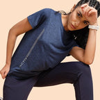 Enamor Womens Polyester Letter Print Relaxed Fit T-Shirt