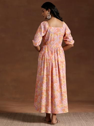 Libas WomenS Rayon Fit And Flare Maxi Dress (29080_Peach