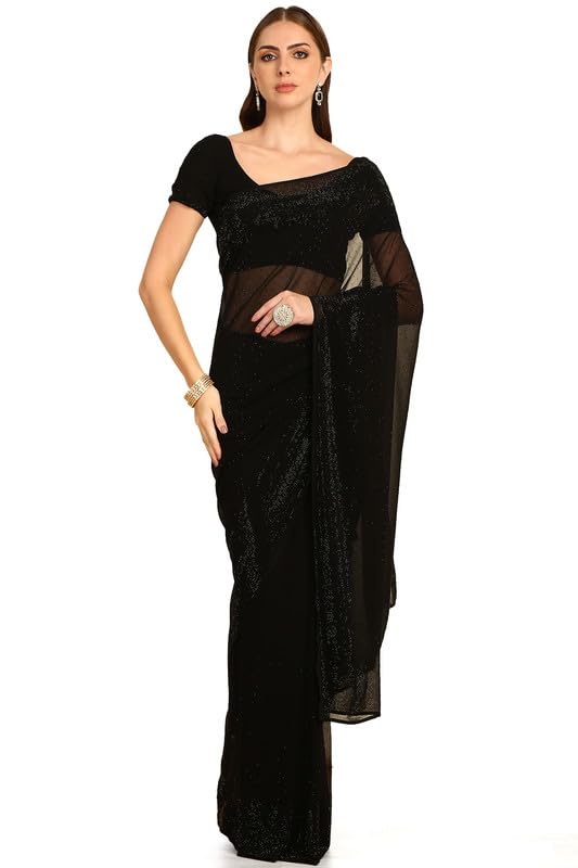 Soch Women Embellished Georgette Saree with Beads Work