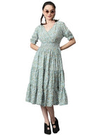 Kotty WomenS Fit And Flare Printed Multicolor Dress
