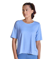 Nykd All Day WomenS Comfy Stylish Designer Top/Tee Textured Cutout Back Knot Overlay With Print And Ultra Comfort T-Shirt, Nyat