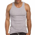 Goyoma 3 Packs Mens 100% Cotton Tank Top White/Black Wife Beater A-Shirt Undershirt (L, Black)