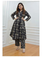 Greciilooks Rayon Standard Length Formal Travel Floral Printed Ethnic Co-Ord Kurta Set For Women (Available In 2Xl And 3Xl) (Gl-