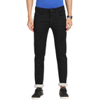 Turtle Men Cotton Stretch Black Plain Narrow Fit Flat Front Casual Jeans